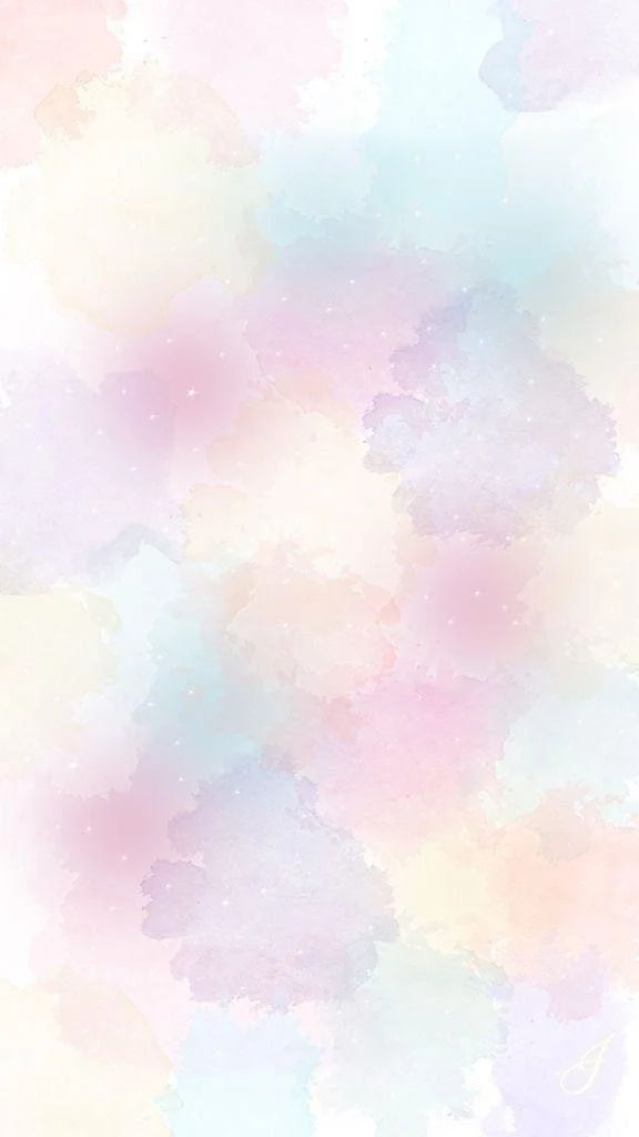 Sfondo con macchie di colore pastello rosa, blu, viola e giallo, con effetto acquerello